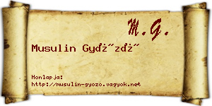 Musulin Győző névjegykártya